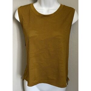 Lululemon Womens 10 Train to Be Mesh Tank Top  Breathable Dot Camo Gold Spice